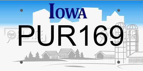 PUR169 Iowa License Plate