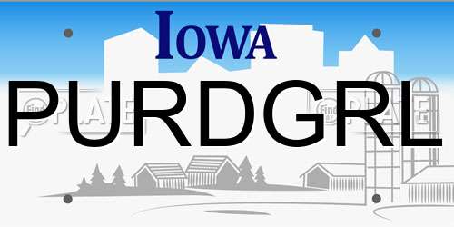 PURDGRL Iowa License Plate