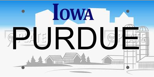 PURDUE Iowa License Plate
