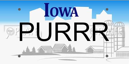 PURRR Iowa License Plate