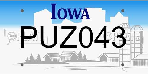 PUZ043 Iowa License Plate