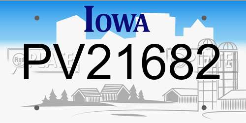 PV21682 Iowa License Plate
