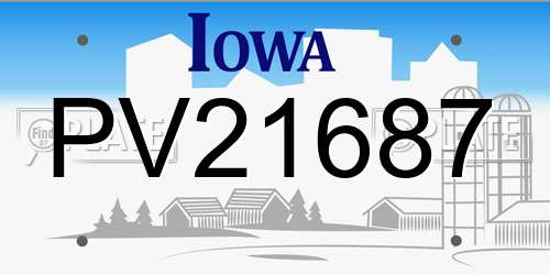 PV21687 Iowa License Plate