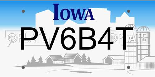 PV6B4T Iowa License Plate