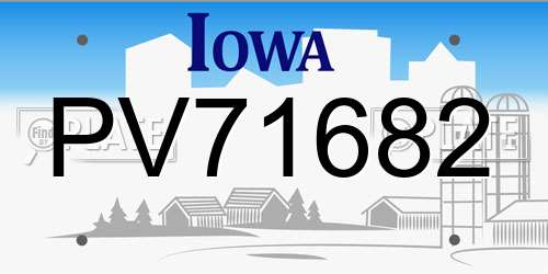 PV71682 Iowa License Plate