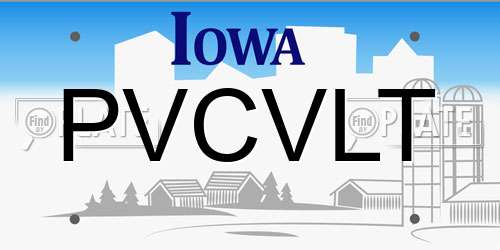 PVCVLT Iowa License Plate