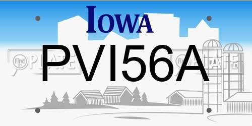 PVI56A Iowa License Plate