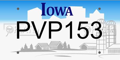PVP153 Iowa License Plate