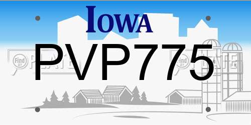 PVP775 Iowa License Plate