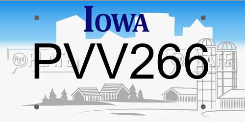 PVV266 Iowa License Plate