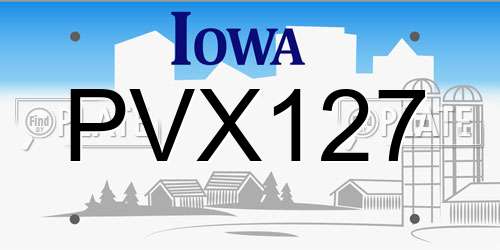PVX127 Iowa License Plate