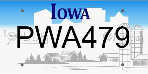 PWA479 Iowa License Plate