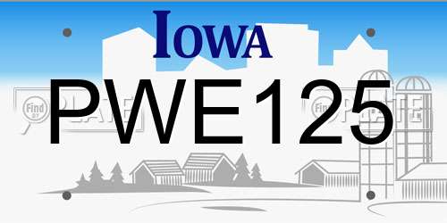 PWE125 Iowa License Plate