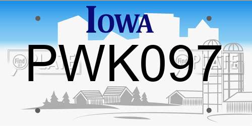 PWK097 Iowa License Plate