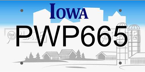 PWP665 Iowa License Plate