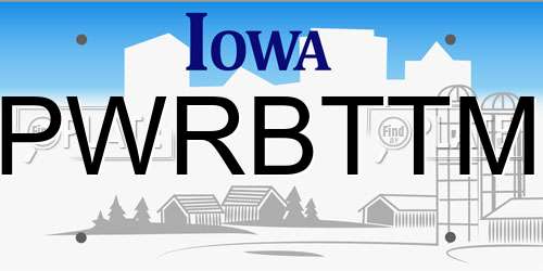 PWRBTTM Iowa License Plate