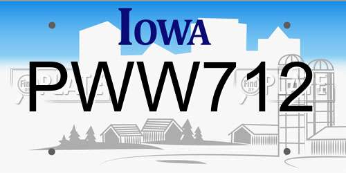 PWW712 Iowa License Plate