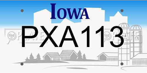 PXA113 Iowa License Plate