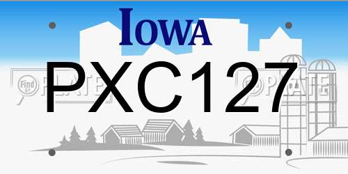 PXC127 Iowa License Plate