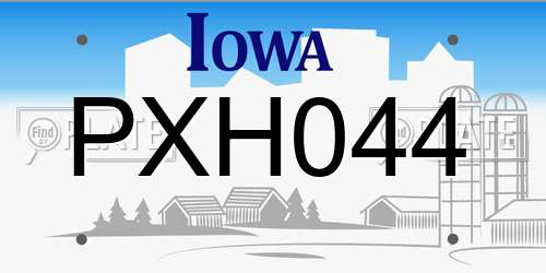 PXH044 Iowa License Plate