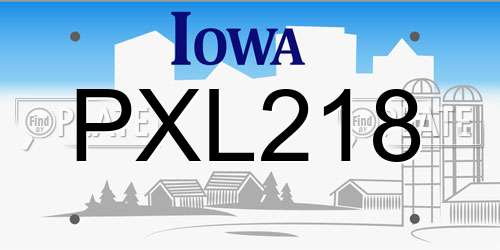 PXL218 Iowa License Plate