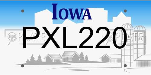 PXL220 Iowa License Plate