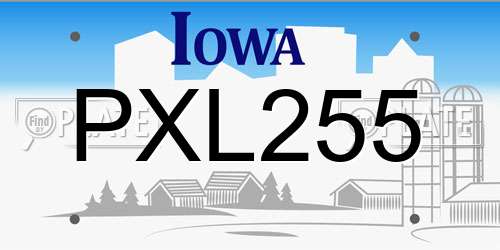 PXL255 Iowa License Plate