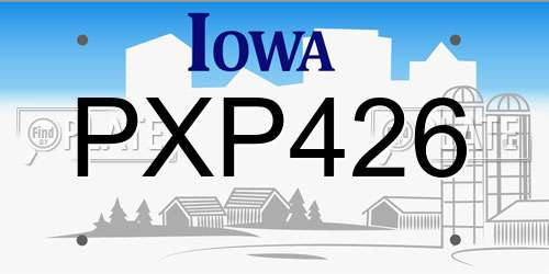 PXP426 Iowa License Plate
