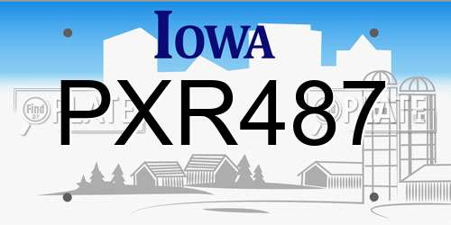 PXR487 Iowa License Plate