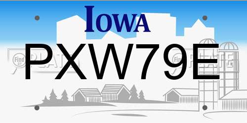 PXW79E Iowa License Plate