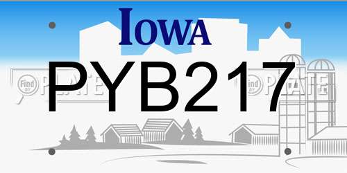 PYB217 Iowa License Plate