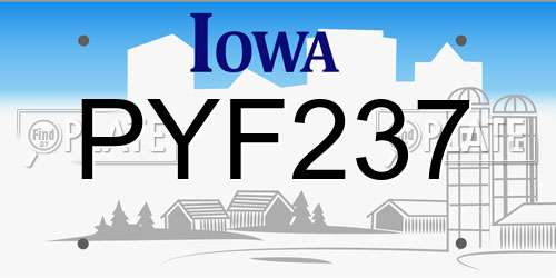 PYF237 Iowa License Plate