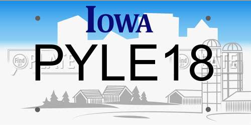 PYLE18 Iowa License Plate