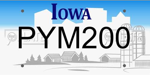 PYM200 Iowa License Plate