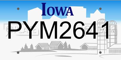 PYM2641 Iowa License Plate