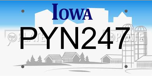 PYN247 Iowa License Plate