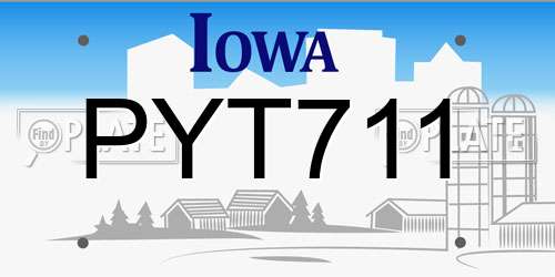 PYT711 Iowa License Plate