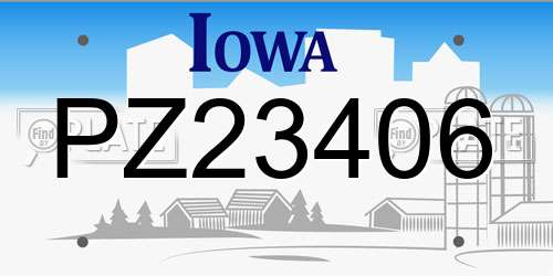 PZ23406 Iowa License Plate