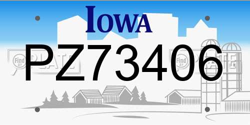 PZ73406 Iowa License Plate