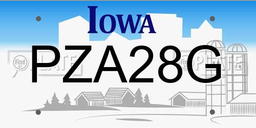 PZA28G Iowa License Plate