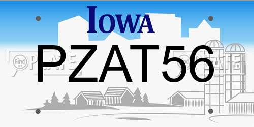 PZAT56 Iowa License Plate