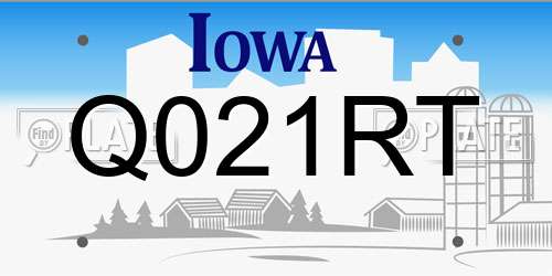 Q021RT Iowa License Plate