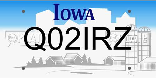 Q02IRZ Iowa License Plate