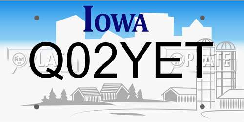 Q02YET Iowa License Plate