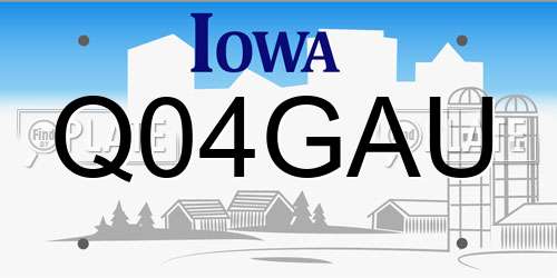 Q04GAU Iowa License Plate