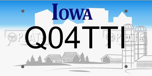 Q04TTI Iowa License Plate