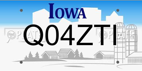 Q04ZTI Iowa License Plate