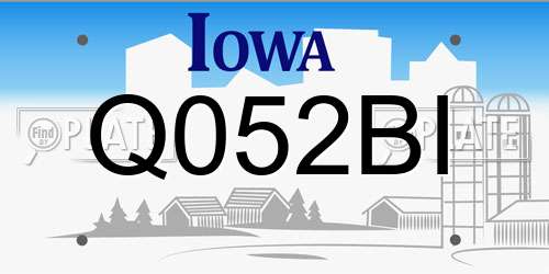 Q052BI Iowa License Plate