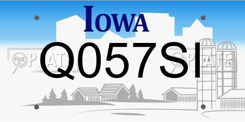 Q057SI Iowa License Plate