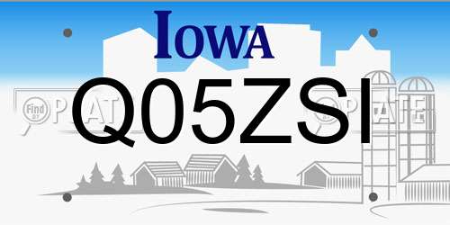 Q05ZSI Iowa License Plate